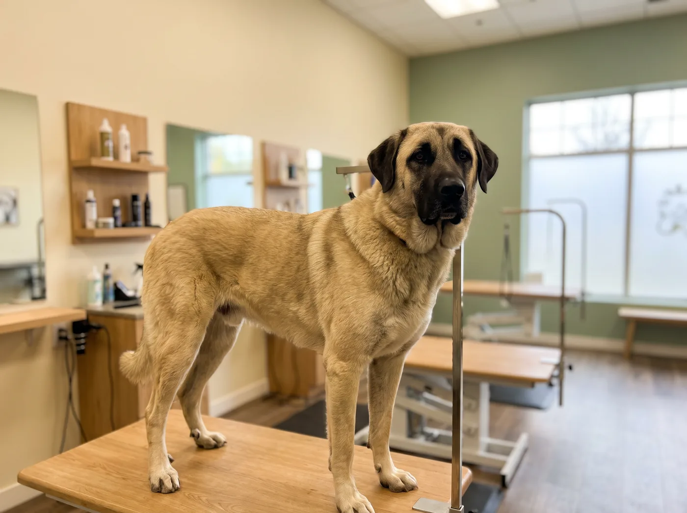 An Anatolian Shepherd, a working guardian coat that blows twice a year