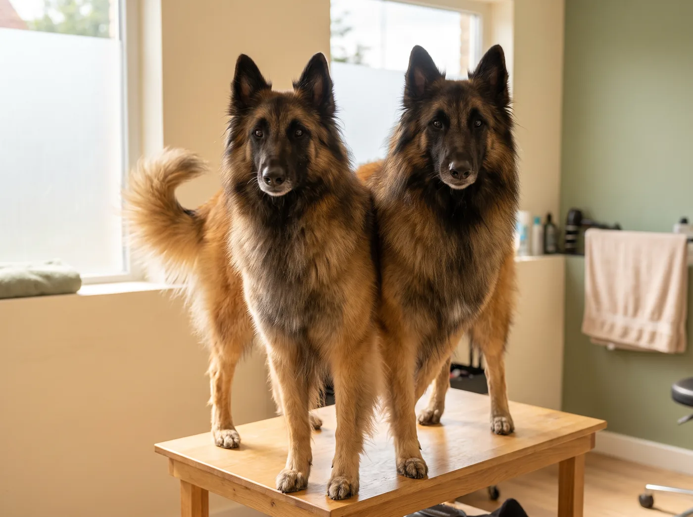 A Belgian Tervuren, the long coated Belgian and a far longer appointment