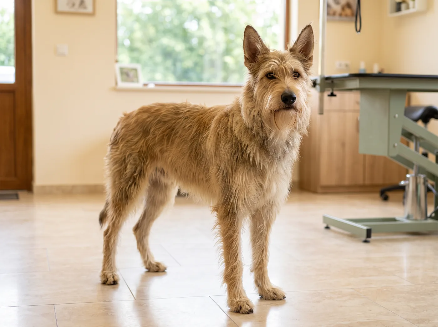 A Berger Picard, a shaggy dog whose coat needs almost nothing at all
