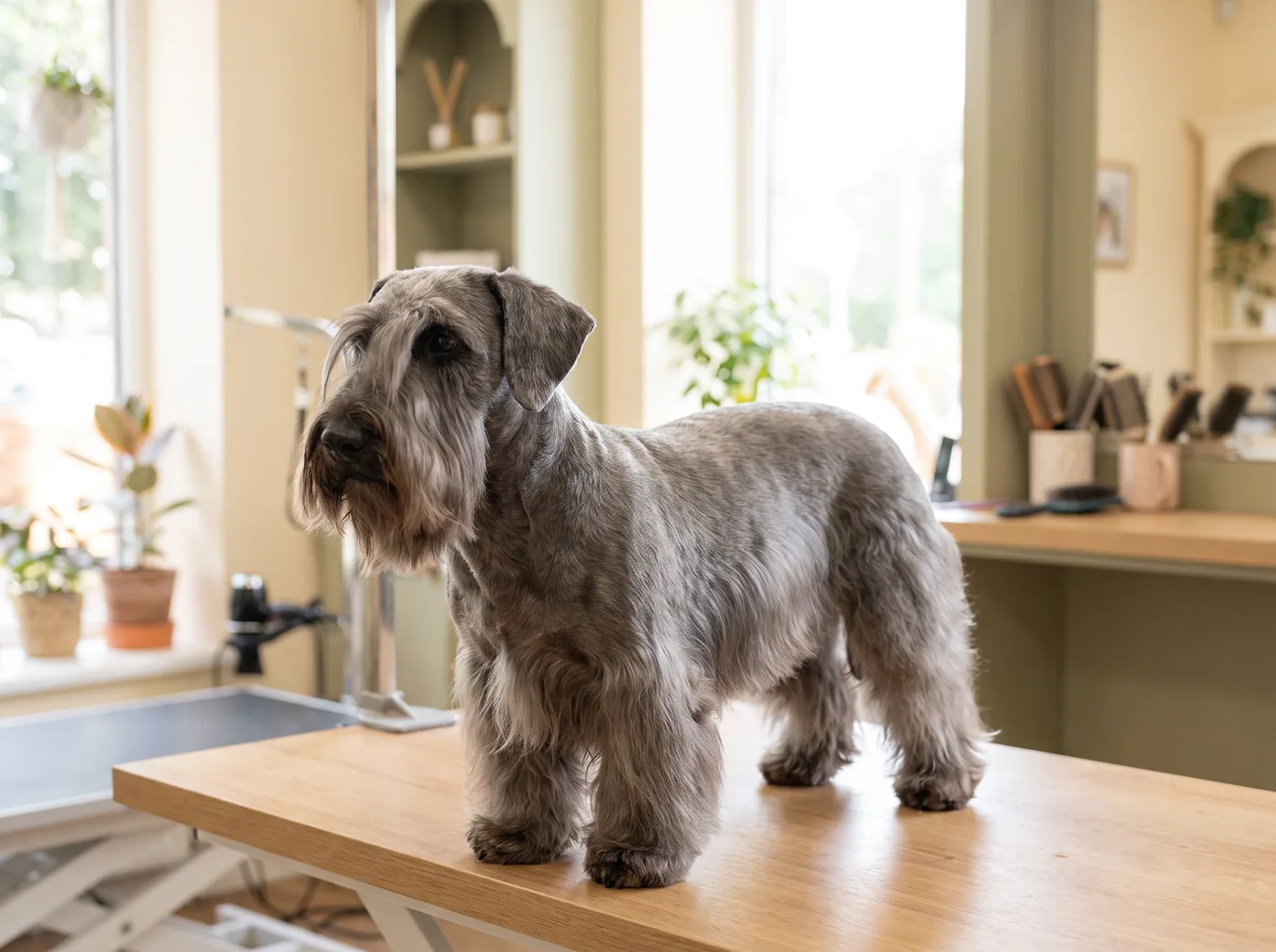A Cesky Terrier, the second terrier that is clipped instead of stripped