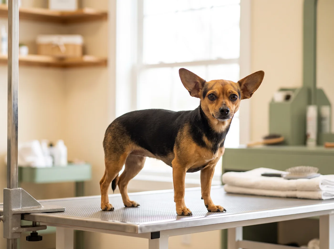 A Chiweenie, a Chihuahua and Dachshund cross with a long low back