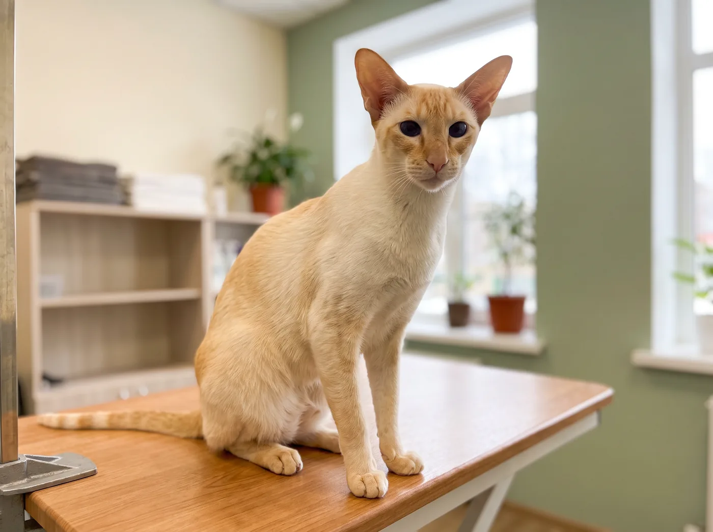 A Colorpoint Shorthair, a Siamese in the colors Siamese do not come in