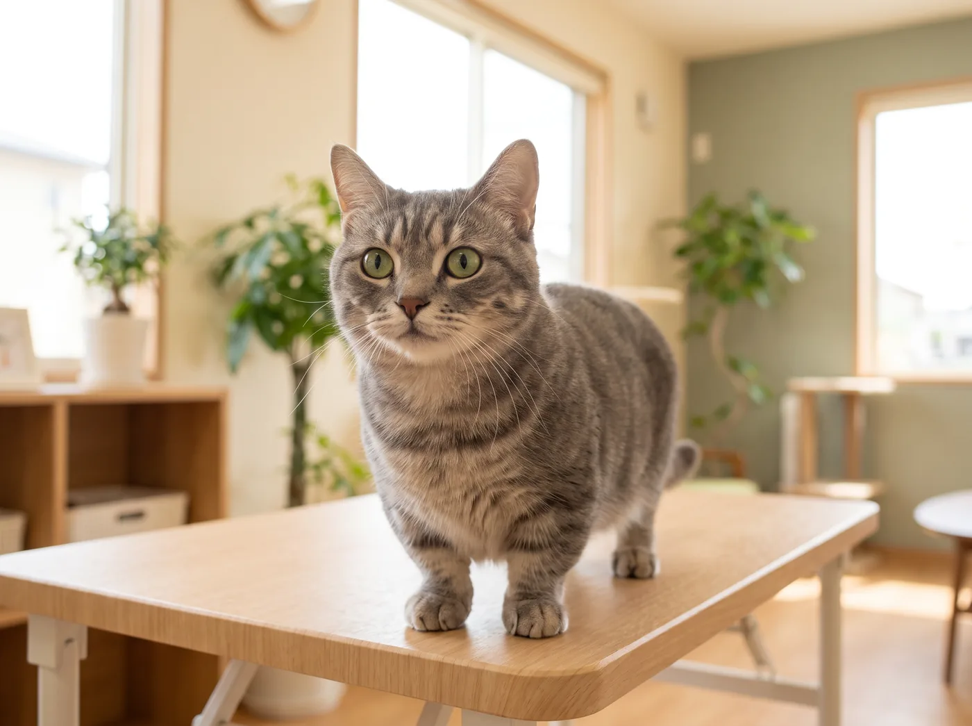 A Munchkin, a normal cat body on legs that cannot reach everywhere