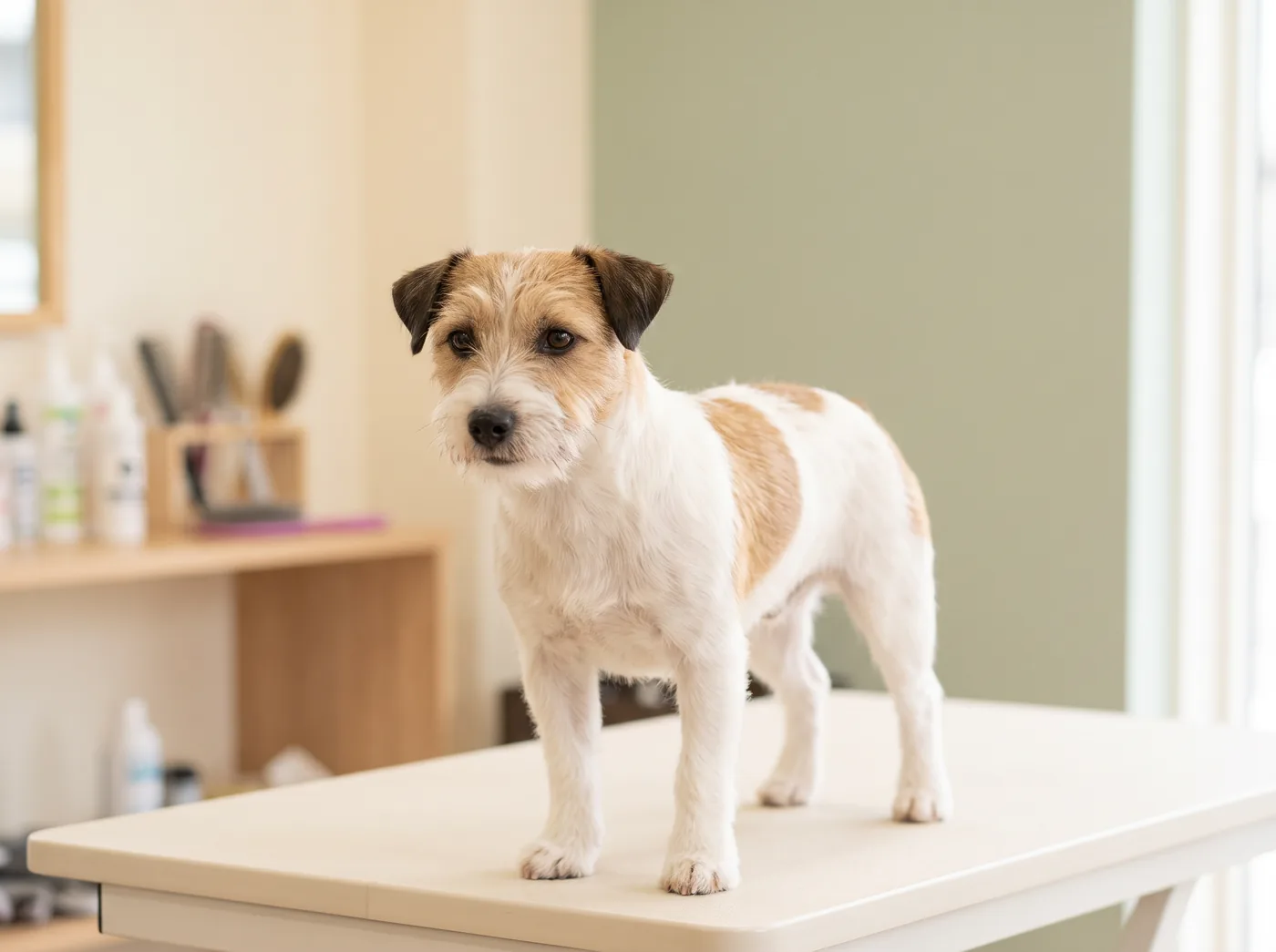 A Russell Terrier, the shortest legged of the three Russells