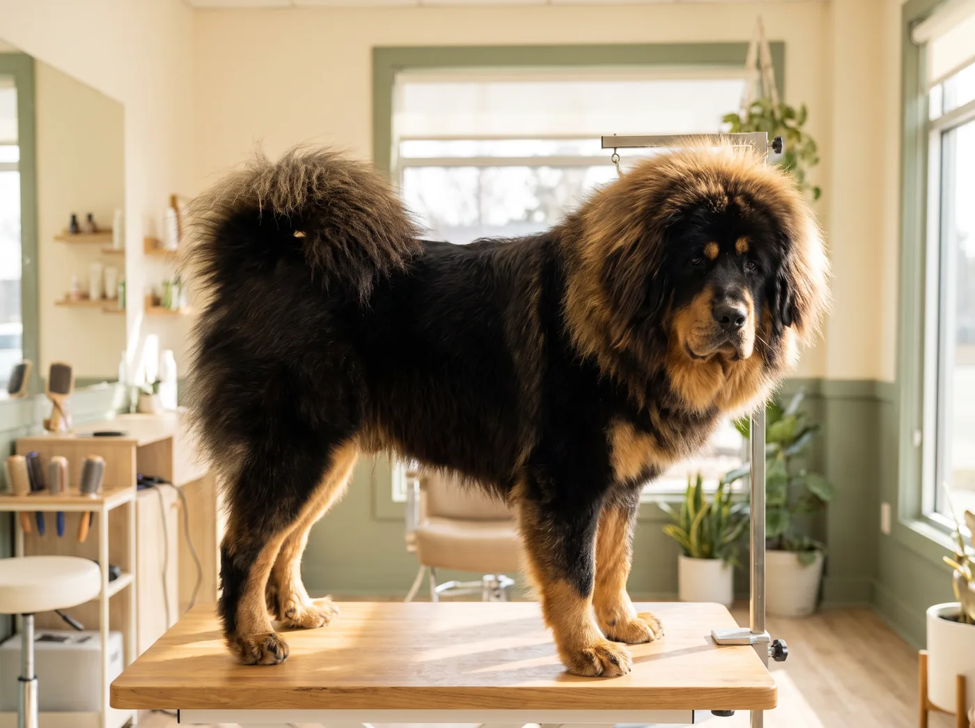 A Tibetan Mastiff in full coat, before the once a year blow out