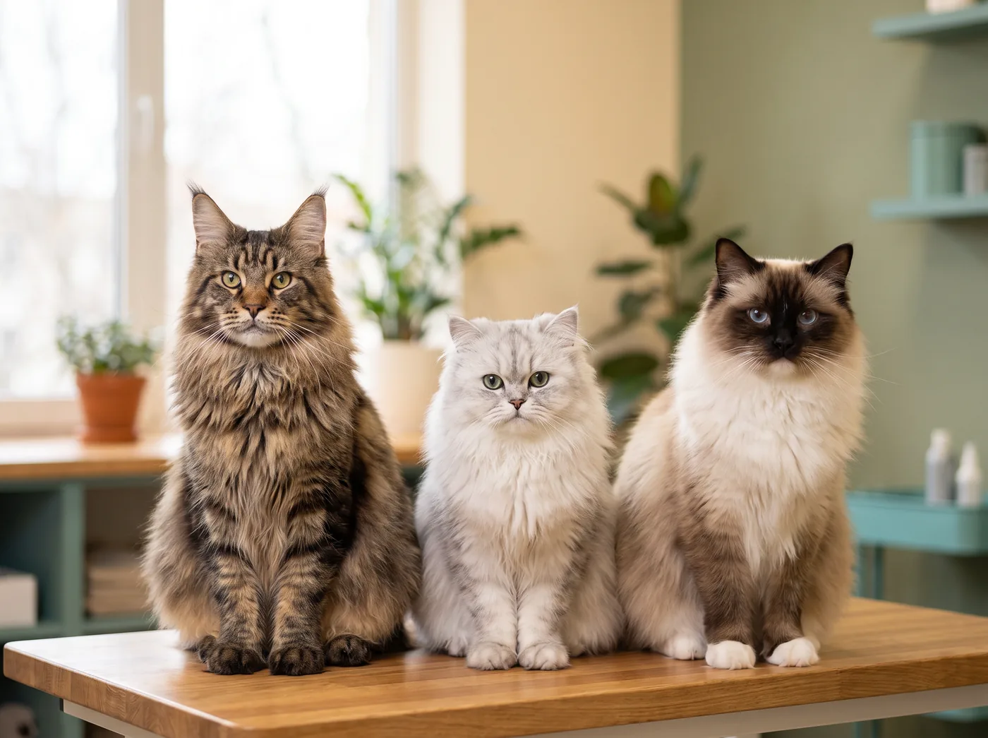 A Persian, a Maine Coon and a Ragdoll, the cats that genuinely need a professional groomer